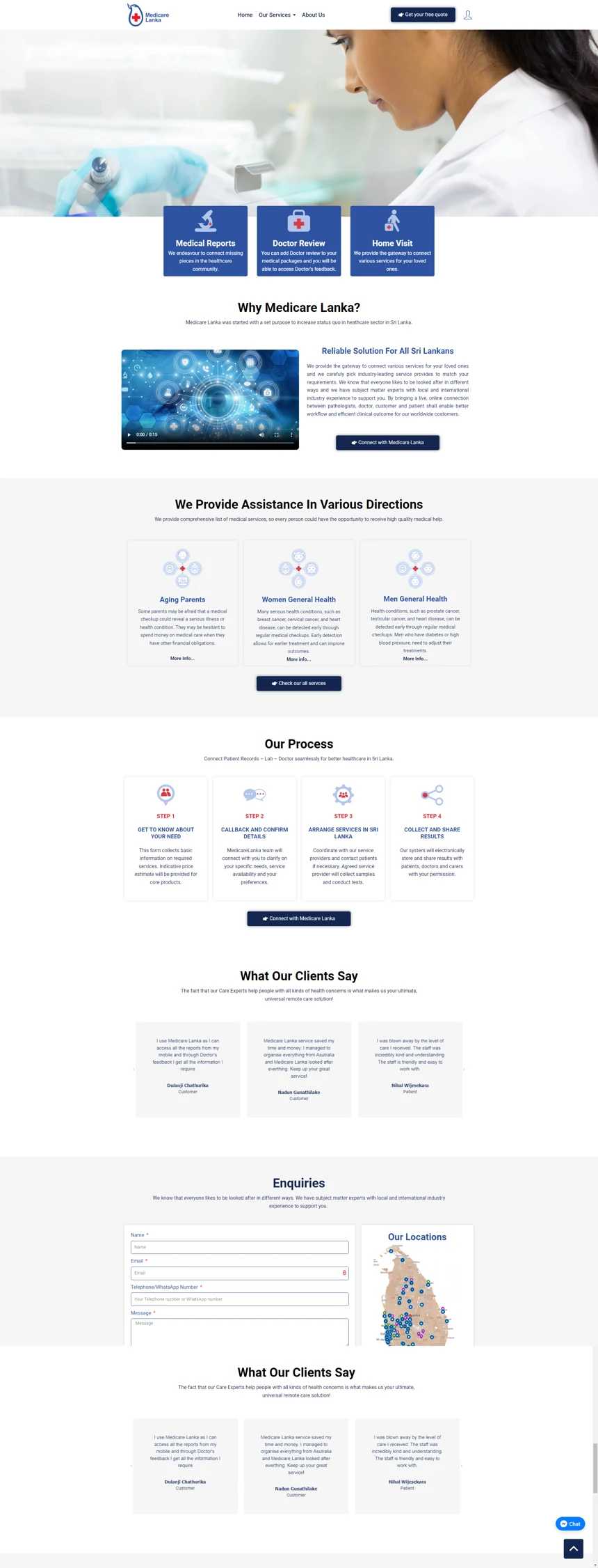 Web Design Medicare Lanka Page