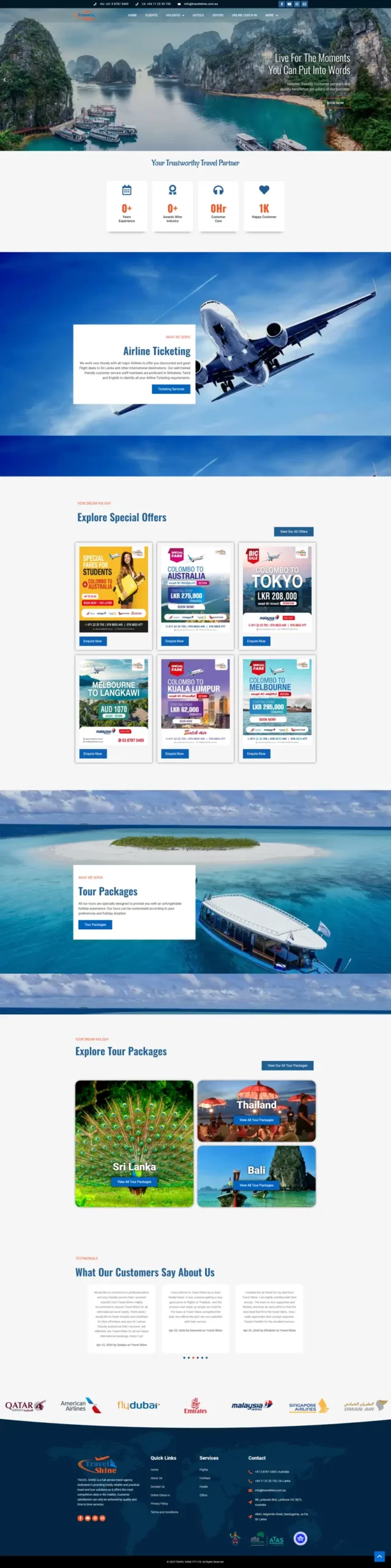 Web Design Travel Shine